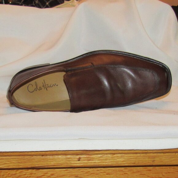 Cole Haan Brown Leather Slip On Loafers Shoes Size 10.5 Apron Toe C08304 EUC - Picture 6 of 11